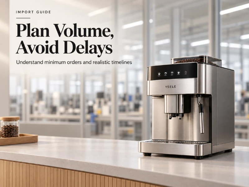 Coffee machine MOQ and production lead time planning