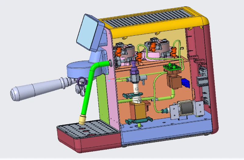 CAD engineering structure for the professional coffee and tea machine