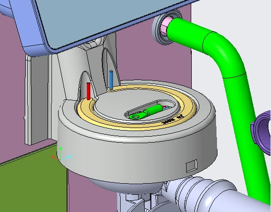 Mechanical design detail for the professional coffee and tea machine